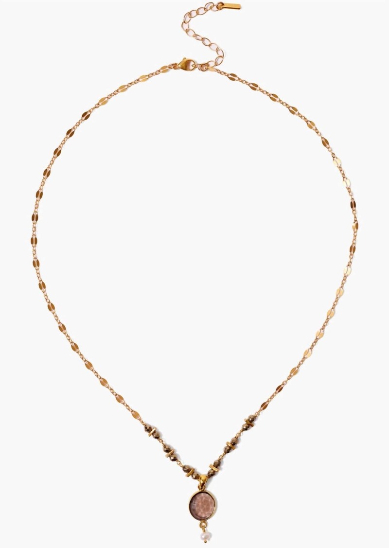 Chan Luu Women's Pyrite And Pearl Penina Pendant Necklace In Brown