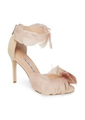 Charles David Collector Feather Sandal in Nude Suede at Nordstrom