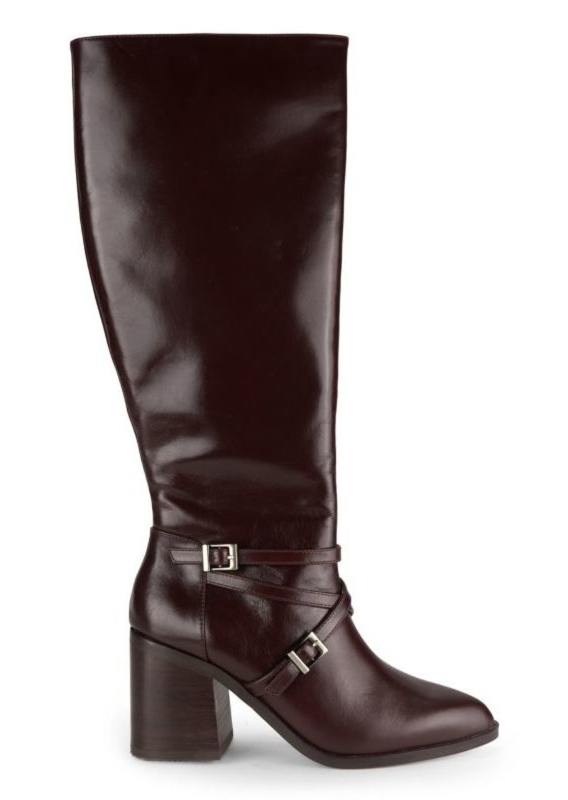 Charles David Jacoby 83MM Block Heel Leather Knee Boots