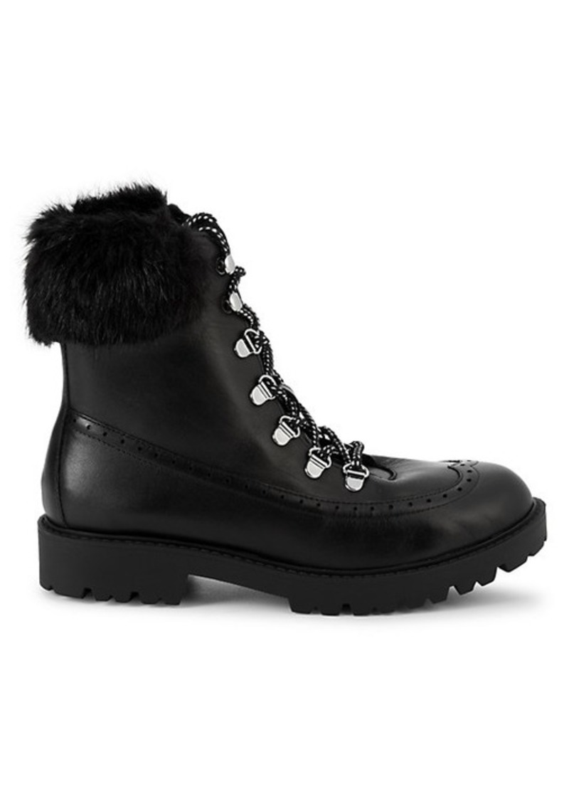 combat boots with faux fur
