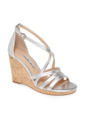 Charles David Randee Wedge Sandal in Silver Leather at Nordstrom