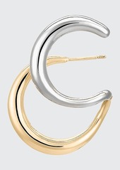 Charlotte Chesnais Curl Double Huggie Earring in Bicolor Gold and Silver  Single
