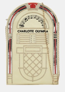Charlotte Olympia Patent Leather Embroidered Chain Clutch