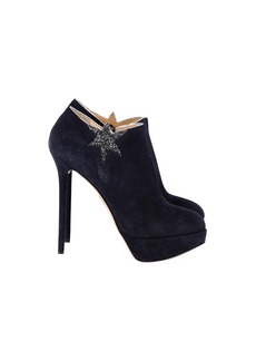 Charlotte Olympia Reach for the Stars Platform Boots in Navy Blue Suede