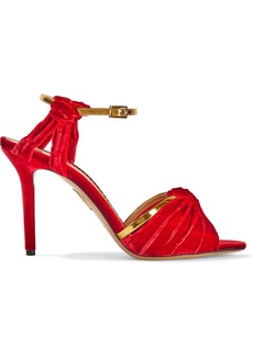 Charlotte Olympia - Broadway knotted velvet sandals - Red - EU 35