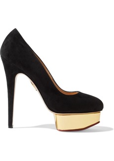 Charlotte Olympia Woman Dolly Suede Platform Pumps Black