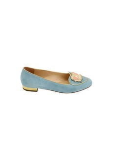 Charlotte Olympia Zodiac Gemini Flat in Light Blue Suede