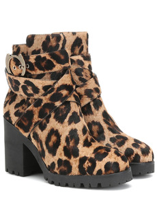 Charlotte Olympia Leopard-print calf hair ankle boots