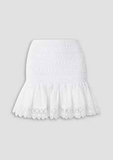 Charo Ruiz Ibiza - Fleur guipure lace and cotton-blend voile mini skirt - White - XS