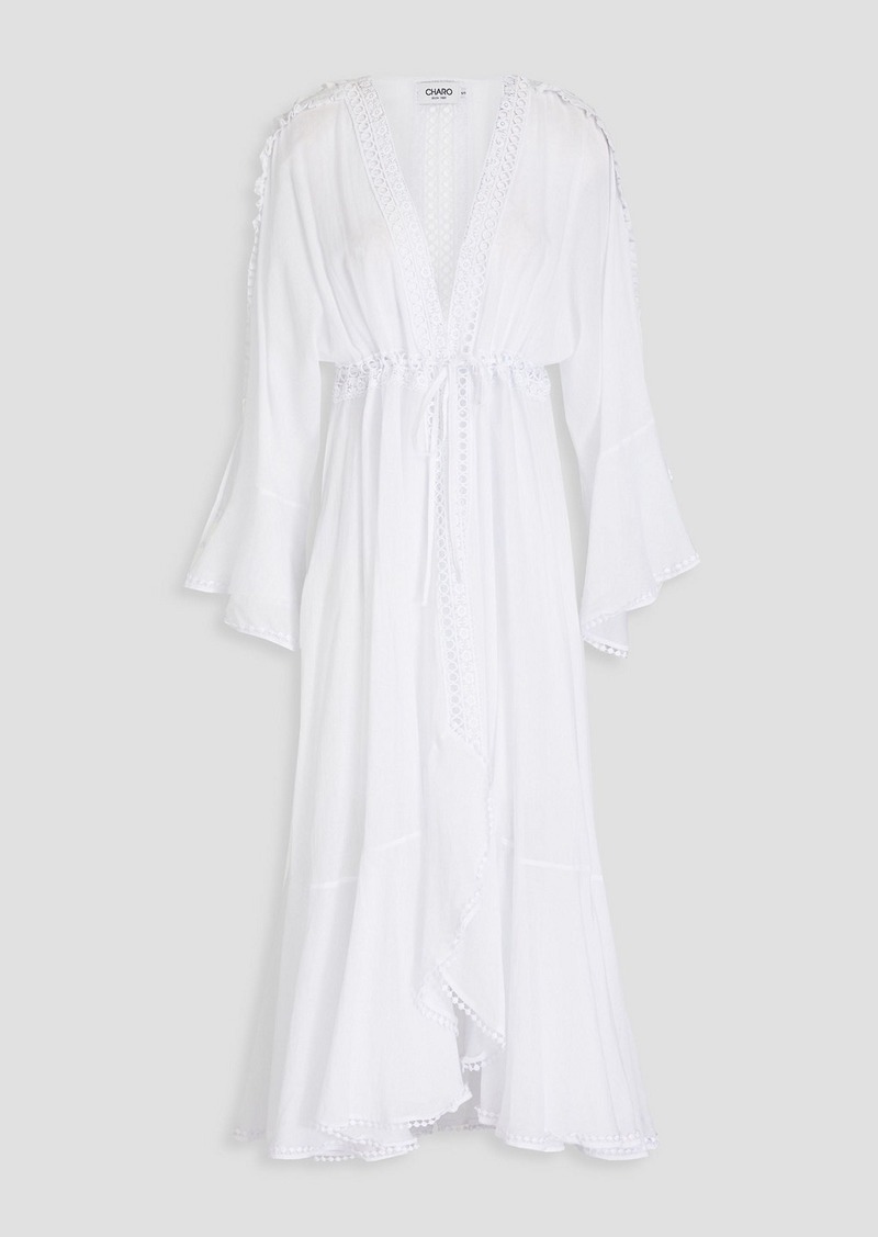 Charo Ruiz Ibiza - Kathy guipure lace and cotton-blend voile kaftan - White - XS