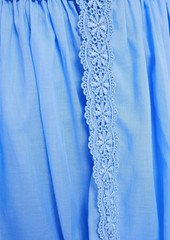 Charo Ruiz Ibiza - Kim crocheted lace and cotton-blend voile halterneck mini dress - Blue - L