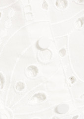 Charo Ruiz Ibiza - Tessa cropped broderie anglaise cotton-blend top - White - XS