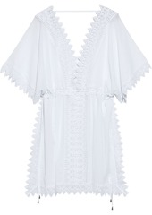 Charo Ruiz Ibiza Woman Alaya Crocheted Lace-trimmed Cotton-blend Voile Coverup White