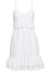Charo Ruiz Ibiza Woman Buida Ruffled Broderie Anglaise Cotton-blend Mini Dress White