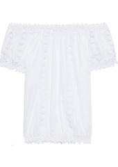 Charo Ruiz Ibiza Woman Maca Off-the-shoulder Cotton-blend Voile Blouse White