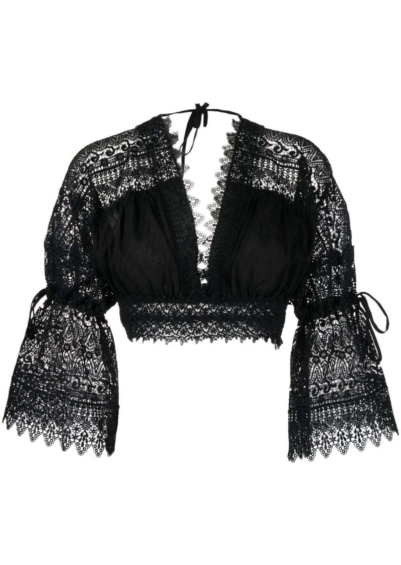 Charo Ruiz Ibiza lace cropped blouse