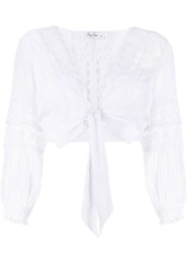 Charo Ruiz Ibiza Vania lace-trim knotted blouse