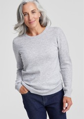 Charter Club 100% Cashmere Women's Long-Sleeve Crewneck Sweater, Regular & Petites, Created for Macy's - Bright Marine