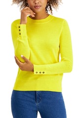 Charter Club Button-Sleeve Sweater, Created for Macy's