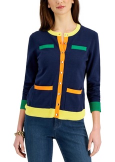 Charter Club Colorblocked Button Cardigan, Created for Macy's