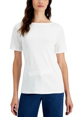 Charter Club Petite Cotton Boat-Neck Top, Created for Macy's