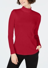 Charter Club Cotton Mock-Neck Top, Created for Macy's