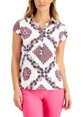 Charter Club Cotton Printed Polo Shirt, Created for Macy's