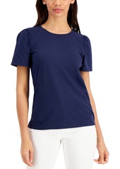 Charter Club Cotton Puff-Sleeve Top, Created for Macy's