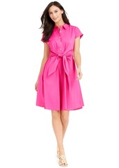 Charter Club Cotton Tie-Waist Fit & Flare Dress, Created for Macy's