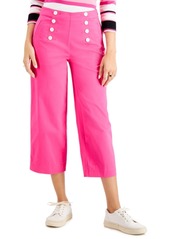 Charter Club Cropped Wide-Leg Twill Pant, Created for Macy's