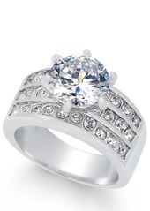 Charter Club Crystal Triple-Row Ring in Fine Silver Plate or Gold Plate, Created for Macy's