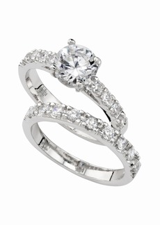 Charter Club Cubic Zirconia (3 ct. t.w.) Engagement Ring Set in Fine Silver Plate - Silver