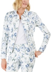 Charter Club Floral Jacquard Denim Jacket, Created for Macy's