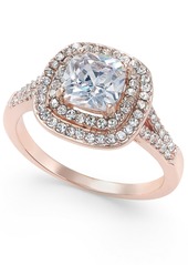 Charter Club Double Halo Crystal Center Ring, Created for Macy's - Rose