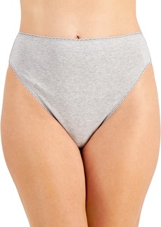 Charter Club Everyday Cotton High-Cut Brief Underwear, Created for Macy's - Heather Storm