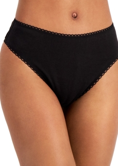 Charter Club Everyday Cotton High-Cut Brief Underwear, Created for Macy's - Classic Black