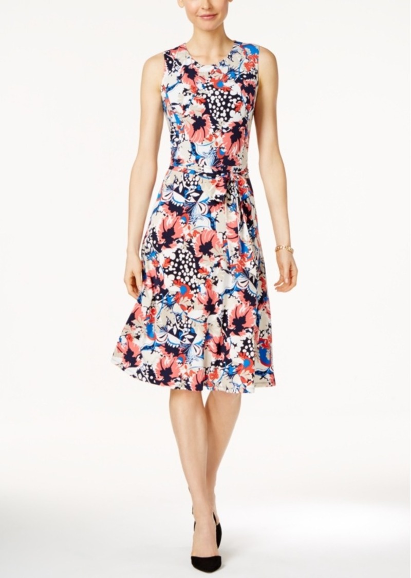 Charter Club Charter Club Floral-Print Fit & Flare Dress, Only at Macy ...