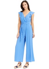 Charter Club Flutter-Sleeve Cropped Jumpsuit, Created for Macy's