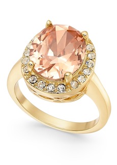 Charter Club Gold-Plate Crystal Oval Halo Ring, Created for Macy's - Pink
