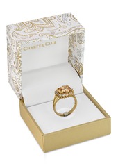 Charter Club Gold-Plate Cubic Zirconia Split Halo Ring, Created for Macy's - Silver