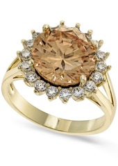 Charter Club Gold-Plate Cubic Zirconia Split Halo Ring, Created for Macy's - Silver