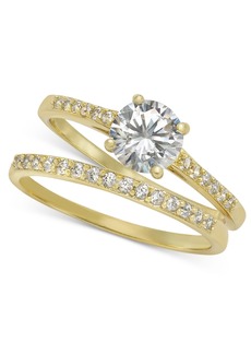 Charter Club Gold-Tone 2-Pc. Set Crystal Band Ring, Created for Macy's - Gold