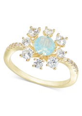 Charter Club Gold-Tone Crystal & Cubic Zirconia Flower Ring, Created for Macy's - Gold