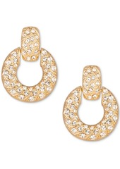 Charter Club Gold-Tone Crystal Doorknocker Drop Earrings, Created for Macy's