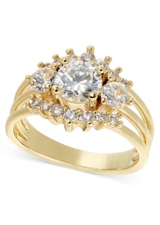 Charter Club Gold-Tone Crystal Three-Row Band Ring, Created for Macy's - Gold