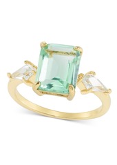Charter Club Gold-Tone Green Crystal & Cubic Zirconia Ring, Created for Macy's - Gold