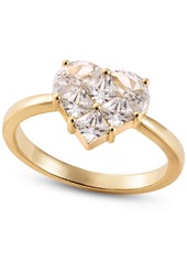 Charter Club Gold-Tone Mixed Cubic Zirconia Heart Ring, Created for Macy's - Gold