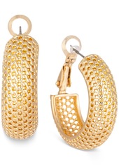 Charter Club Gold-Tone Patterned Oval Hoop Earrings, Created for Macy's