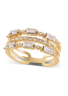 Charter Club Gold-Tone Pave & Baguette Crystal Triple-Row Ring, Created for Macy's - Gold