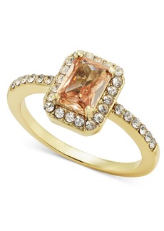 Charter Club Gold-Tone Pave & Color Cubic Zirconia Rectangle Halo Ring, Created for Macy's - Gold